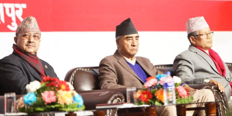 The current image has no alternative text. The file name is: congress-meeting-deuba-dhanraj-gurung-purna-khadka.jpg